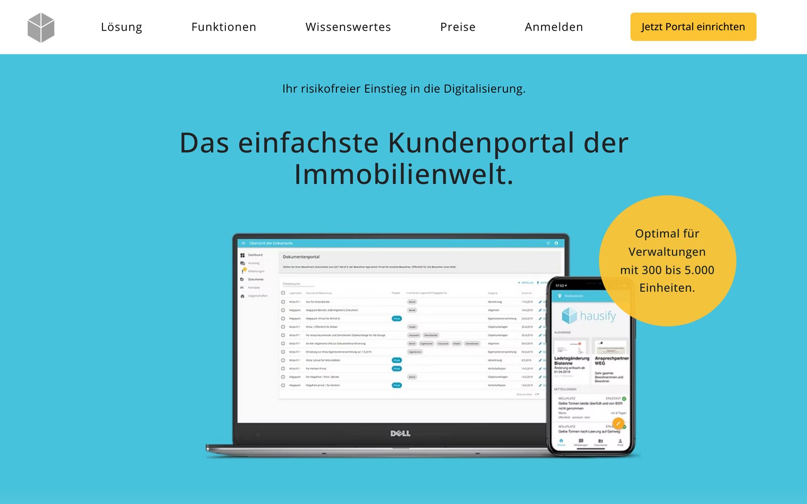 hausify: Kundenportal für Hausverwaltungen mit Dokumentenportal und App