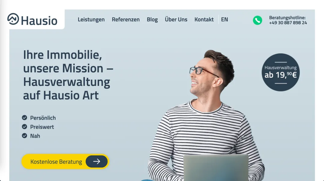 Hausio: Full-Service-Hausverwaltung mit persönlichem Verwalter