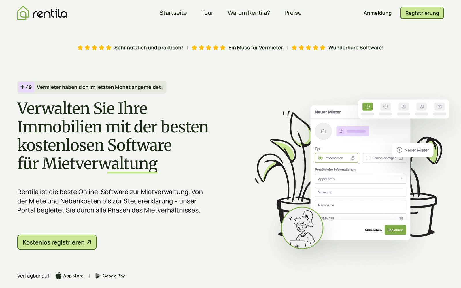 Rentila: kostenlose Software für die Mietverwaltung