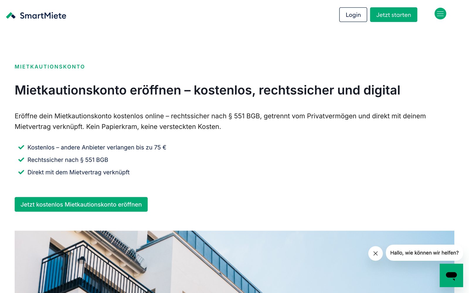 Smartmiete: kostenloses Mietkautionskonto für Vermieter
