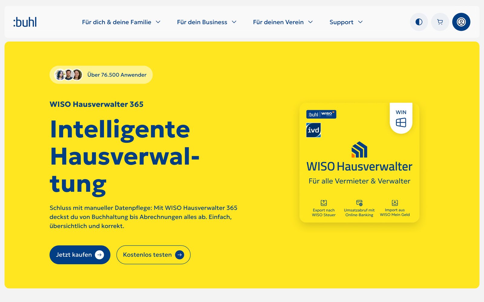 WISO Hausverwalter 365: Windows-Programm für Vermieter und Verwalter